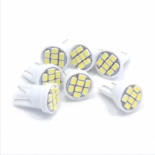 10PCS T10 W5W 10 SMD 3528 LED coche Placa Side Bombilla Blanco luz DC 12 6500K