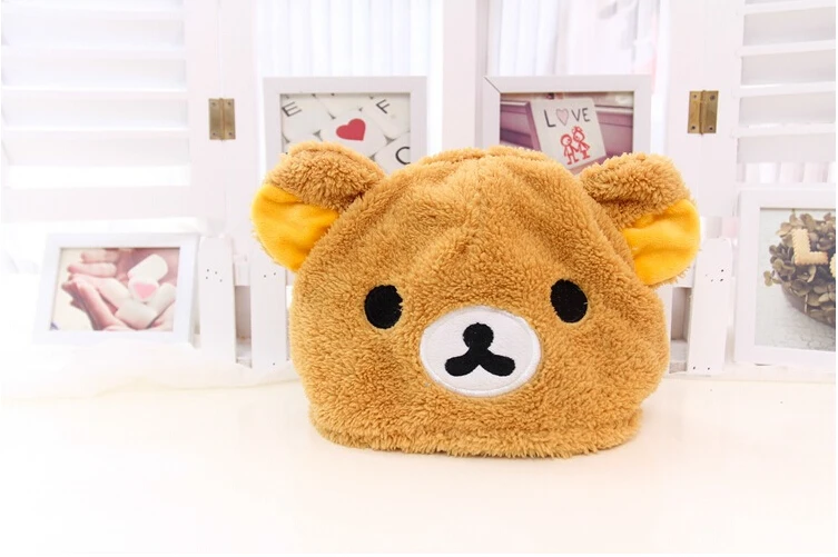 Soft Cartoon Bear Plush Hats cap/ Rilakkuma bear animal Fashion christmas Gift/Wholesale/retail