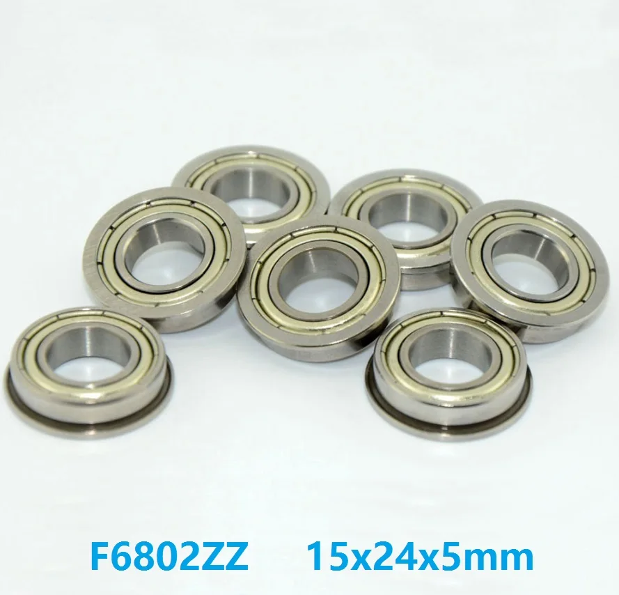 

100pcs/lot F6802ZZ F6802Z F6802 ZZ Z 15x24x5 mm flange deep groove Ball Bearing double shielded flanged F 6802ZZ 15*24*5mm