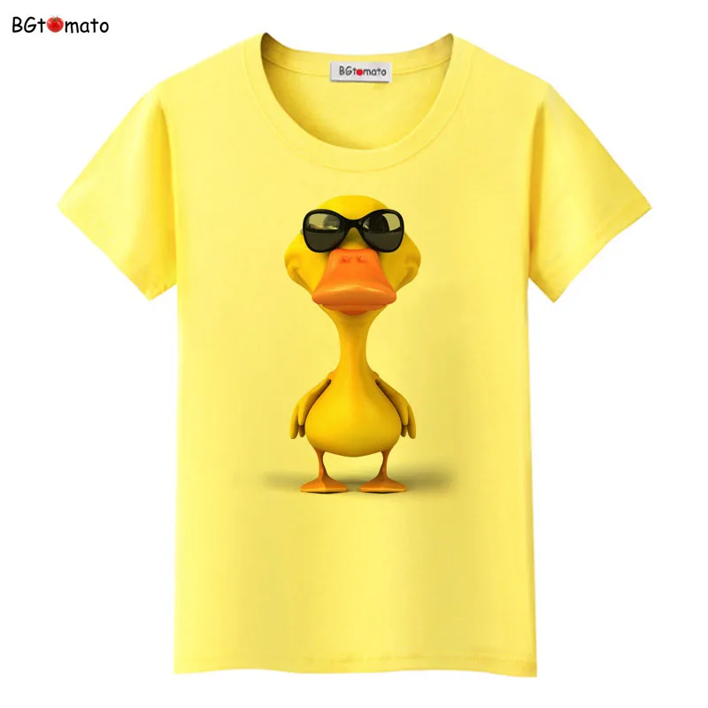 BGtomato w nowym stylu fajna mała żółta kaczka 3D t-shirty kobiecy zabawny projekt słodkie zwierzęce koszule marki dobrej jakości casual topy