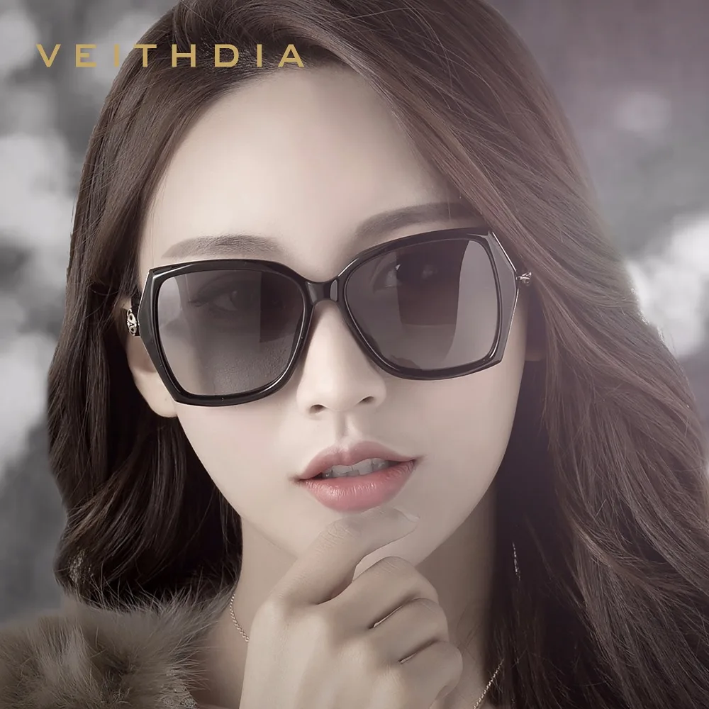 VEITHDIA-Retro Sunglasses for Women, Polarized UV400, Luxury Vintage Fashion, Ladies Sun Glasses, Eyewear for Female, 3039