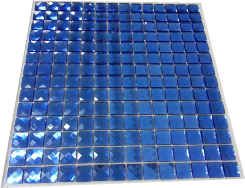 Blue 13 Edges Diamond Crystal Glass Mirror Mosaic Tiles for Wall Celing Display Cabinet DIY Decorate Outdoor Wall Sticker