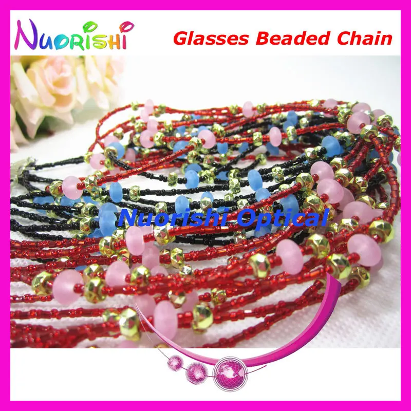 

12pcs Nice Beaded Steel Wire Rope Eyeglass Sunglasses Eyewear Spectacle Chain Cords Lanyard free shipping L850