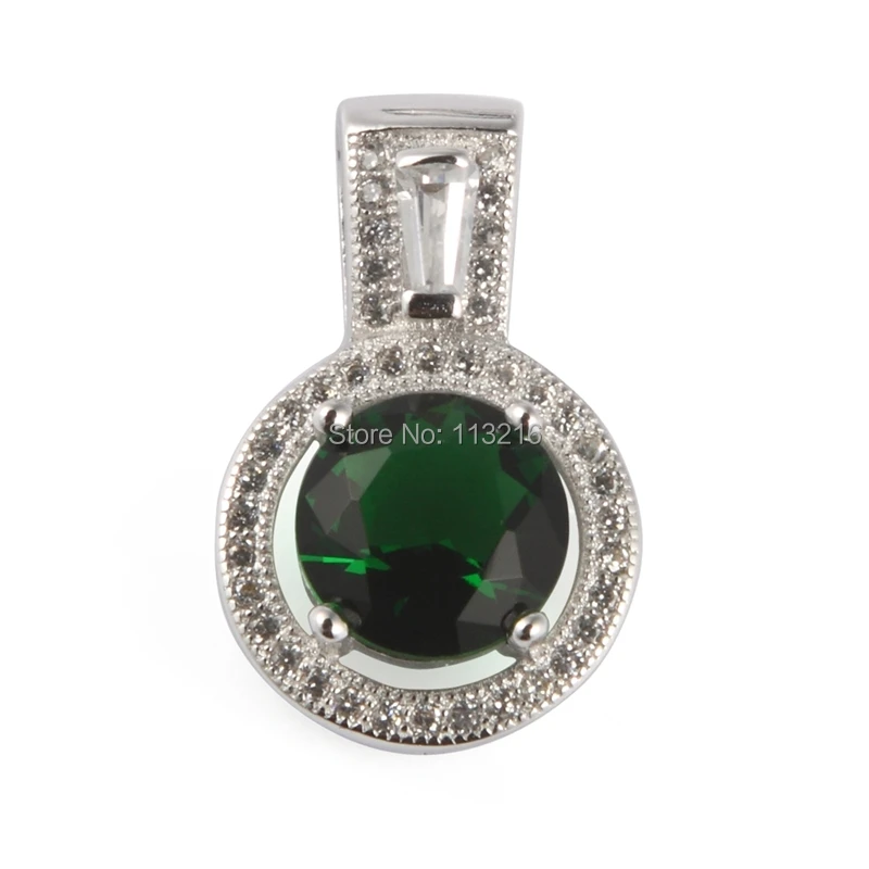 Eulonvan 925 sterling Silver Wedding Pendants charms christmas women jewelry & Accessories Cute Dark green Cubic Zirconia S-3784