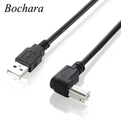 Bochara 90degree USB 2.0 Printer Cable Type A Male to Type B Male Foil+Braided Shielded 30cm 50cm 1m 1.5m 1.8m 3m 5m