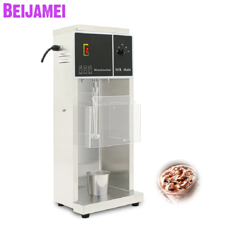 BEIJAMEI Ice Shake Machine Electric Ice Cream Flurry Maker Stainless Steel Milk Shake Shaking Machine Commercial