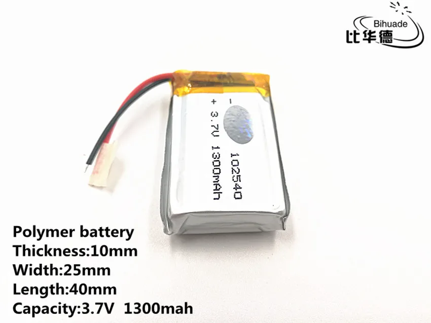 Dobra jakość 3.7 V, 1300 mAH, 102540, polimerowa bateria litowo-jonowa/akumulator litowo-jonowy do TOY, POWER BANK, GPS,