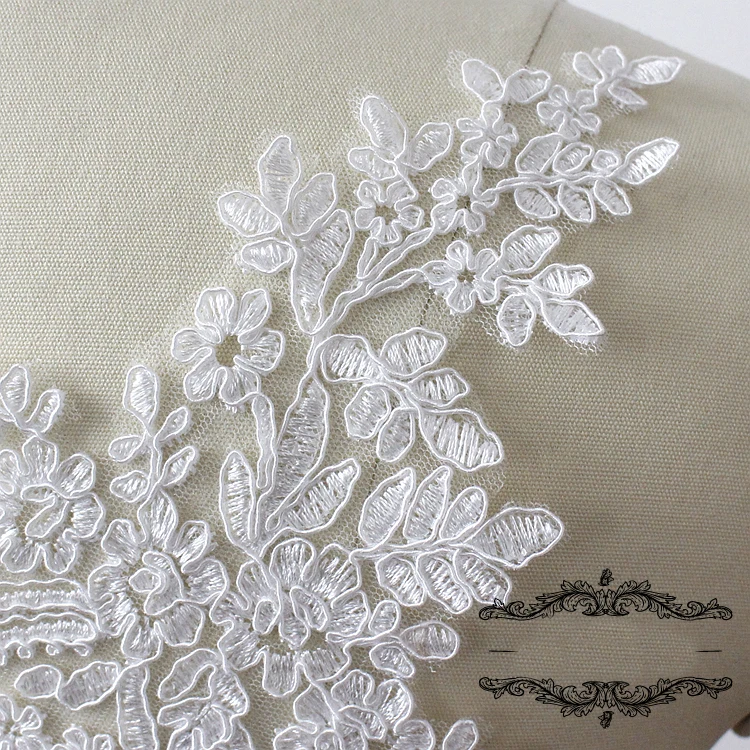 5 pairs(10 pieces) New Embroidery Lace Applique Wedding Dress Accessories DIY Handmade Sew On Cloth Lace Decorative Patches