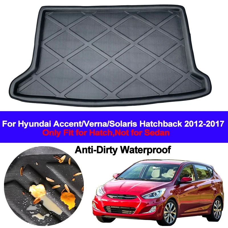 Tylne wykładziny bagażnika Taca bagażnika Mata podłogowa Dywanik zapobiegający zabrudzeniom Do Hyundai Accent Solaris Verna 2012 - 2017 Hatchback