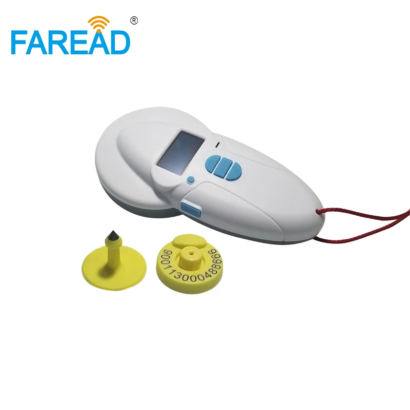 X100pcs FDX-B ISO11784/5 RFID สัตว์หู ID หมายเลข 134.2 กิโลเฮิร์ตซ์รอบหูสําหรับฟาร์มสัตว์ระบุ
