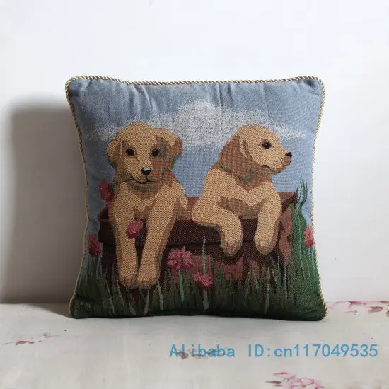 Funda de almohada de algodón para 2 perros, 1 unidad, 16 pulgadas (42cm x 42cm), venta al por mayor, P144