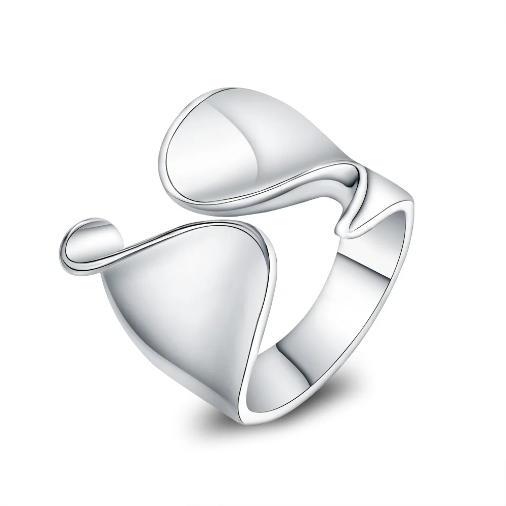 Resizable Size Silver Plated Fingers Thumb Rings for Women Men Opening Unisex Jewelry Top Quality Unique Smooth Geometric Ring