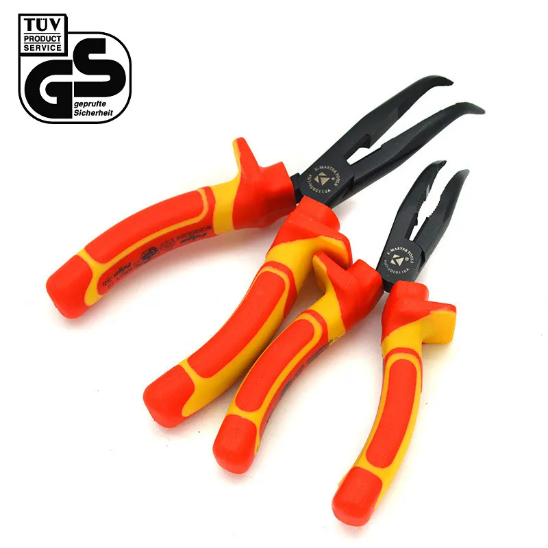 

1PC Top Quality VDE Bent Nose Pliers with 1000V Insulated Handles 6 inch/8 inch(160mm/200mm)