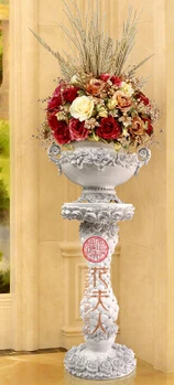 Europe type restoring ancient ways of large vase. Set auger high-grade flowers. Arts and crafts