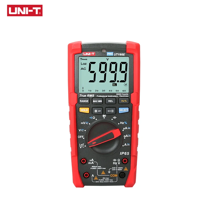 UNI-T UT195E Industrial Waterproof multimeter IP65 Flashlight UT195E LoZ Voltage Measurement True RMS Digital Multimeter