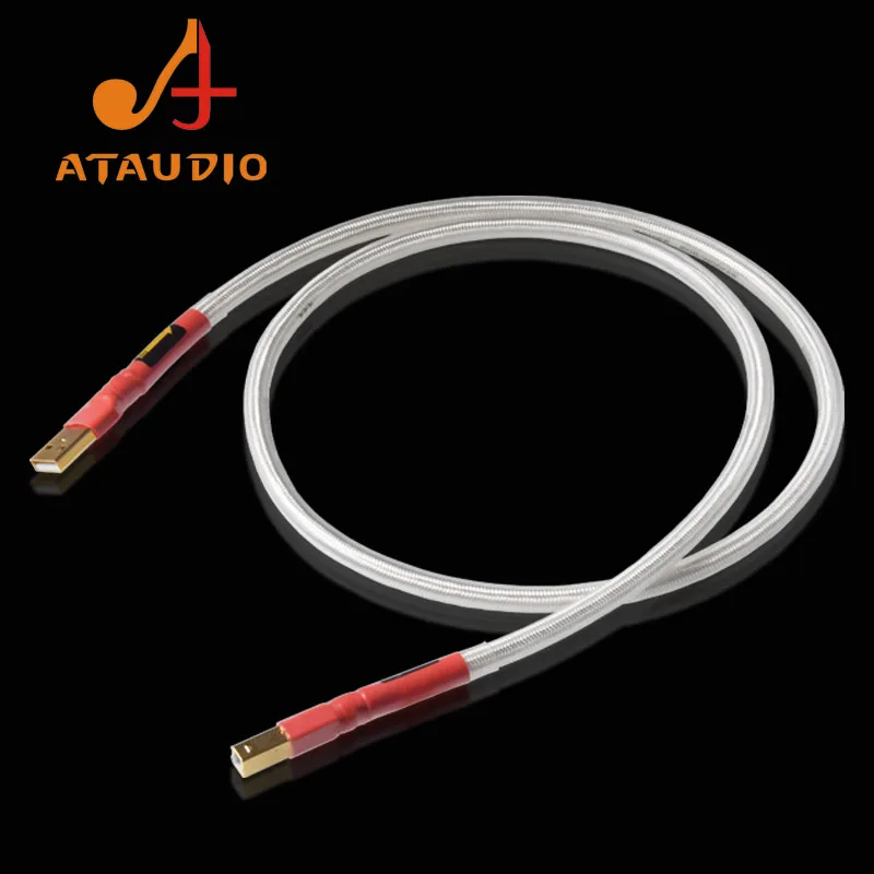 ATAUDIO Silver-plated QED Hifi usb Cable High Quality Type A to B DAC Data USB Cable