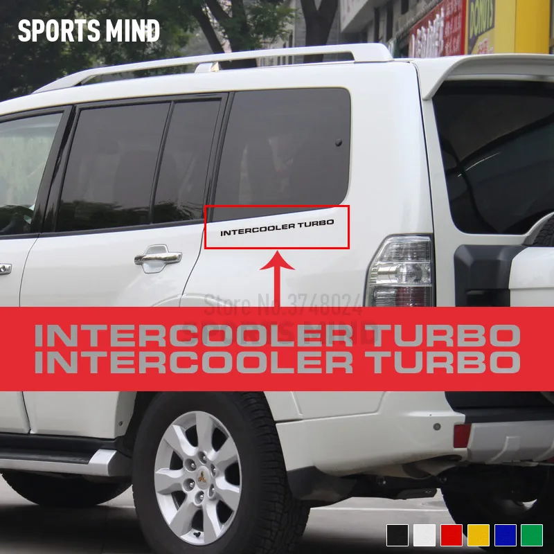 5 Pairs Intercooler Turbo For Mitsubishi Pajero Shogun Montero MK2 V20 Accessories Car Stickers Decal Automobiles Car-Styling