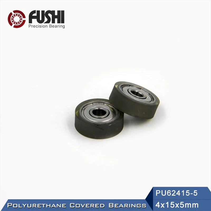 

PU 624 Polyurethane Covered Bearing 4*15*5 mm ( 2 Pcs ) Shaft 4mm PU62415-5 Urethane Cover PU624 Bearings