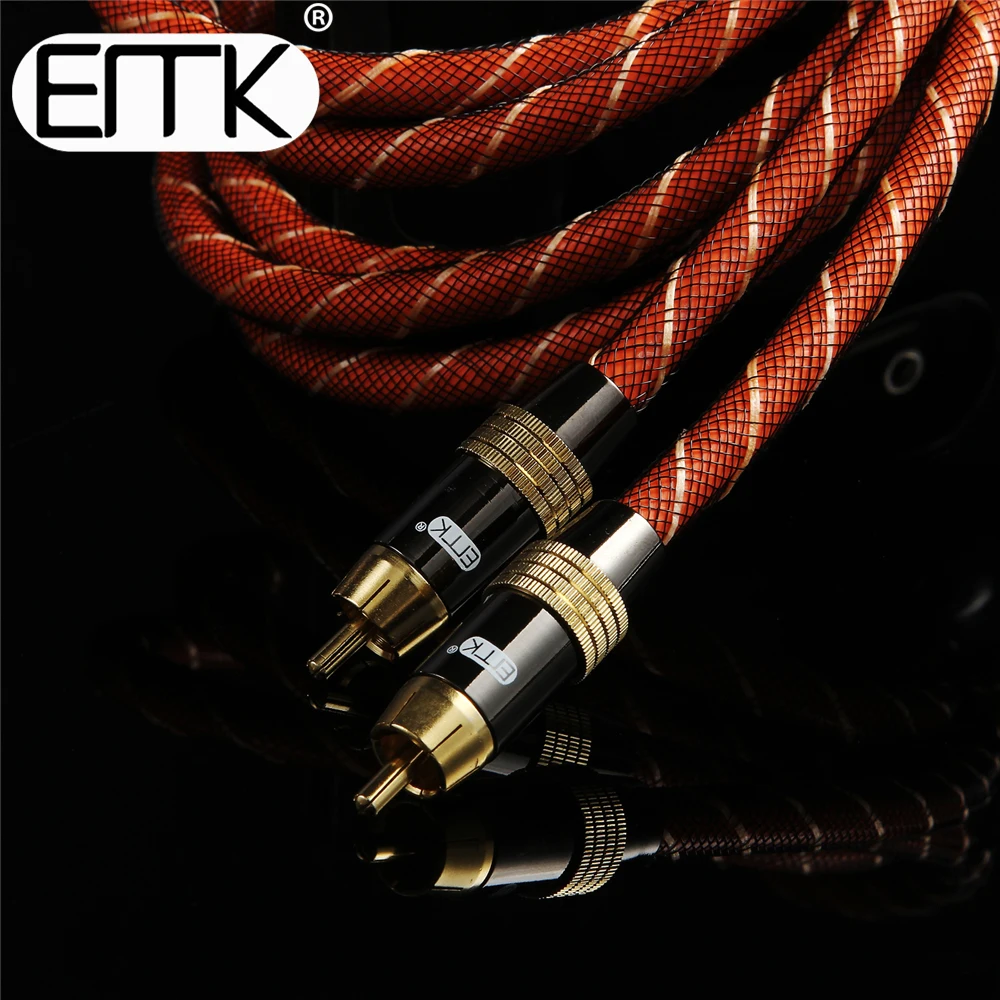 EMK Subwoofer Cable RCA to RCA Cable Digital Coaxial Audio Cable Dual Shielded Gold Plated 5m 10m 