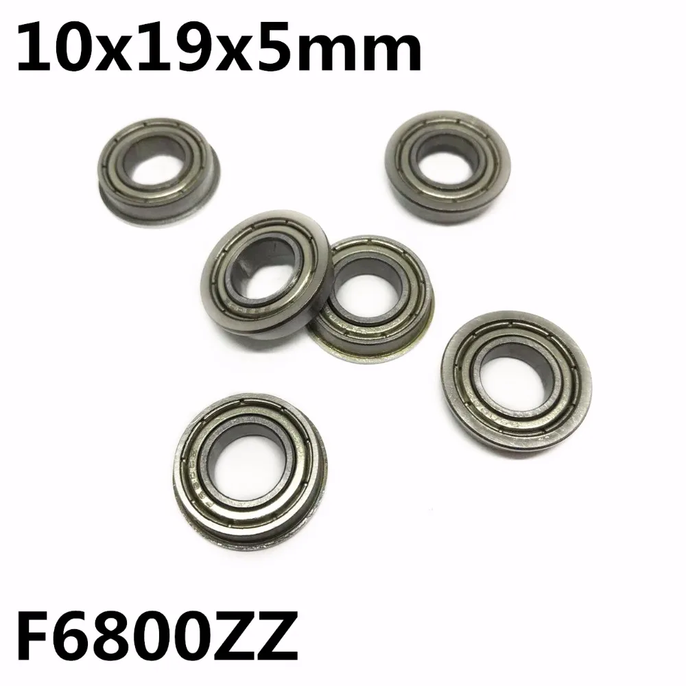 10Pcs F6800ZZ 10x19x5 mm Flange Bearings Deep Groove Ball Bearing High Quality F6800