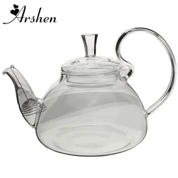 Arshen Borosilicate Glass 260ml Teapot Cambered Hyaline Coffee Tea Set Puer Kettle Flowers Kongfu TeaPot Infuser Home Tea Set