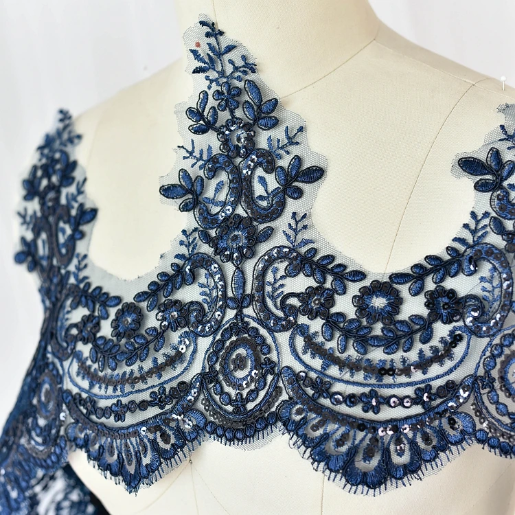 3 Yards/Lot 14 Farben Auto Knochen Stickerei Stoff Pailletten Spitze Trim Für Handgemachte DIY Kleidung Hochzeit Kleid Schleier 24CM Zubehör – Detail 16