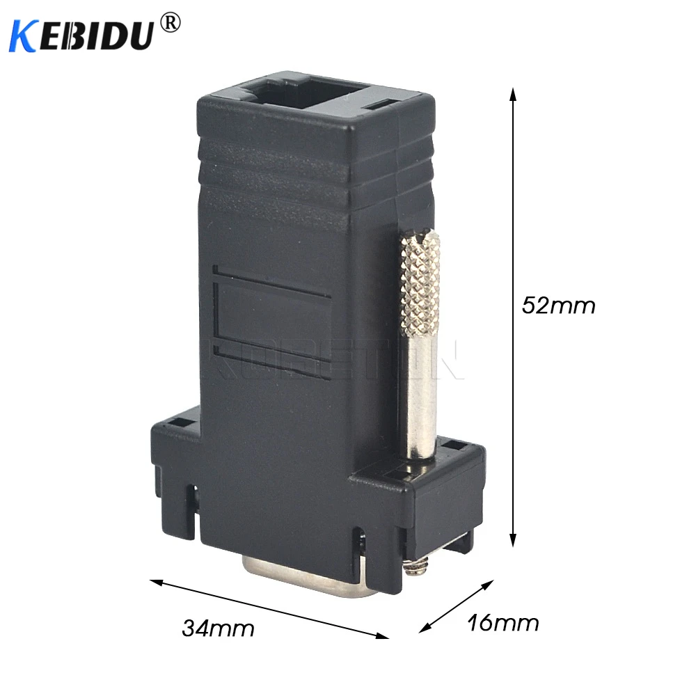 kebidu VGA Extension Extender Cord Male To Lan Cat5 Cat5e RJ45 to VGA Ethernet Female Adapter for PC Desktop Computer