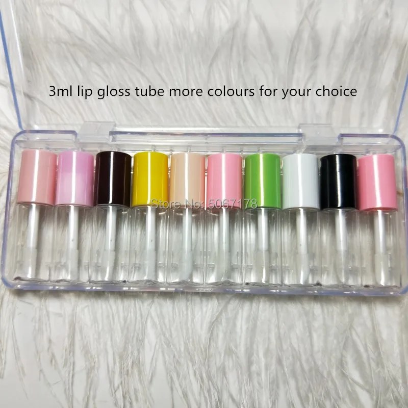 50/100pcs 3ml Empty Lip Gloss Tube Container Mini Lip Balm Tubes Containers Lipstick Fashion Refillable Bottles Lipgloss Tubes