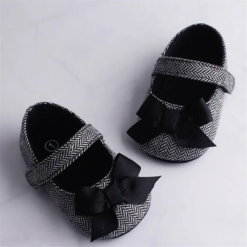 Emmababy-zapatos antideslizantes para niña, calzado con lazo, suela suave, gancho, primeros pasos, 0 a 18 meses, 3 colores