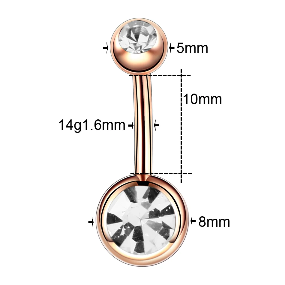 1PC Steel Crystal Ombligo Piercings Navel Bar Studs 14G Gem Belly Button Piercings Sexy Nombril Dangle Earrings Piercing Jewelry