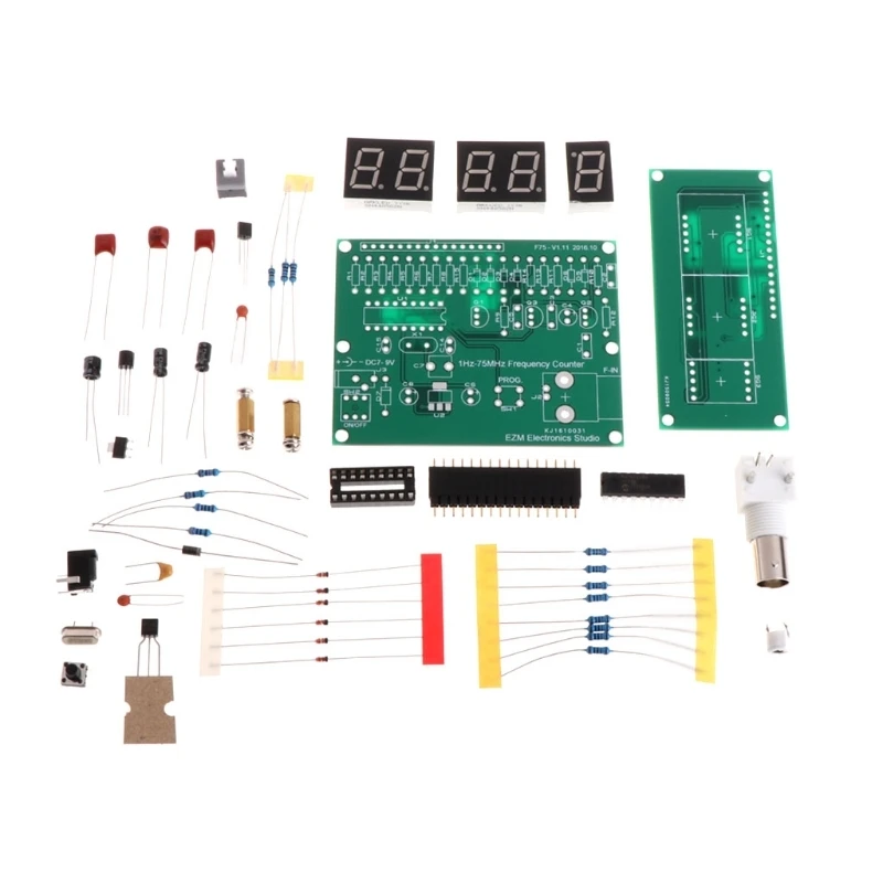 1Hz-75MHz Frequency Counter 7V-9V 50mA DIY Kit Cymometer Module Tester Meter