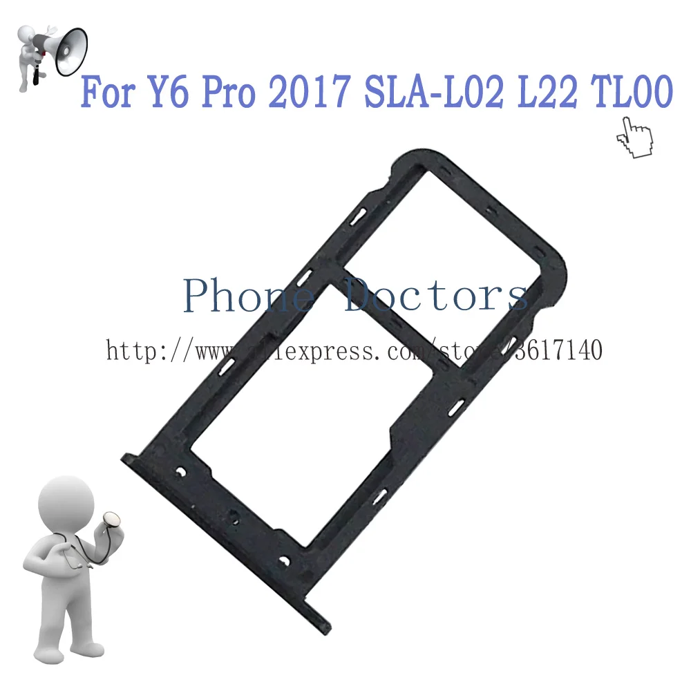 Para huawei y6 pro 2017 SLA-L02 SLA-L22 SLA-TL00 bandeja de cartão sim suporte para cartão micro sd slot adaptador peças adaptador de cartão sim rastreamento