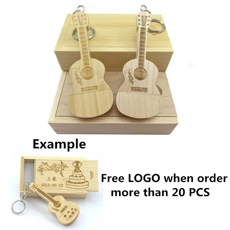 Customer LOGO High Speed USB 3.0 pen drive wooden guitars model usb flash drive memory Stick pendrive 4GB 8G 16GB 32GB gift+ Box