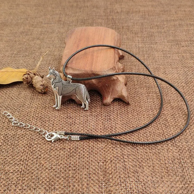 Dog Animal Pendant Rope Necklace Antique Husky Poodle Jewelry For Women Male Female Girls Ladies Punk Cute