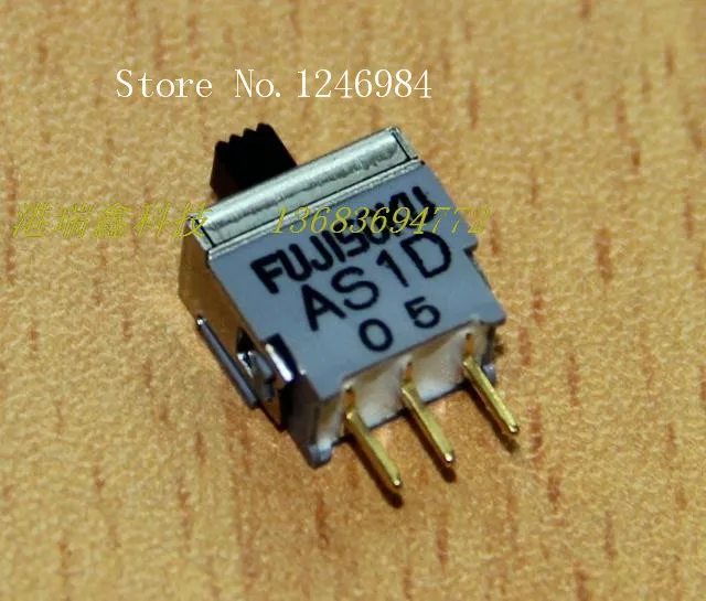 

[SA]FUJISOKU gilt single pin tripod two tranches small toggle switch AS1D-2M slide } { overstock--50pcs/lot