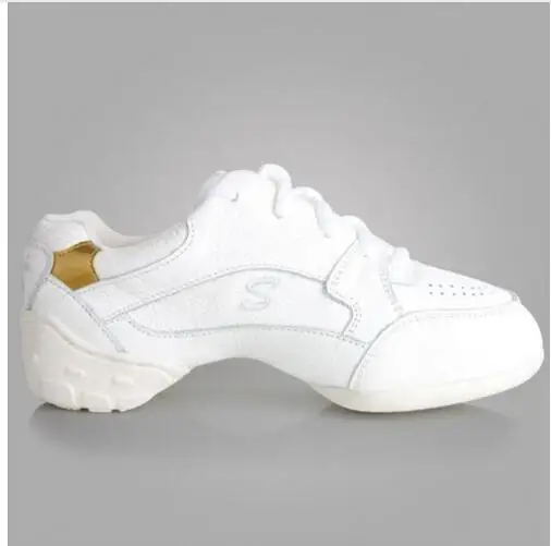 Gran oferta, zapatos de baile de cuero blanco y negro, zapatillas de deporte para mujer, zapatos de práctica deportiva, zapatos de baile modernos de