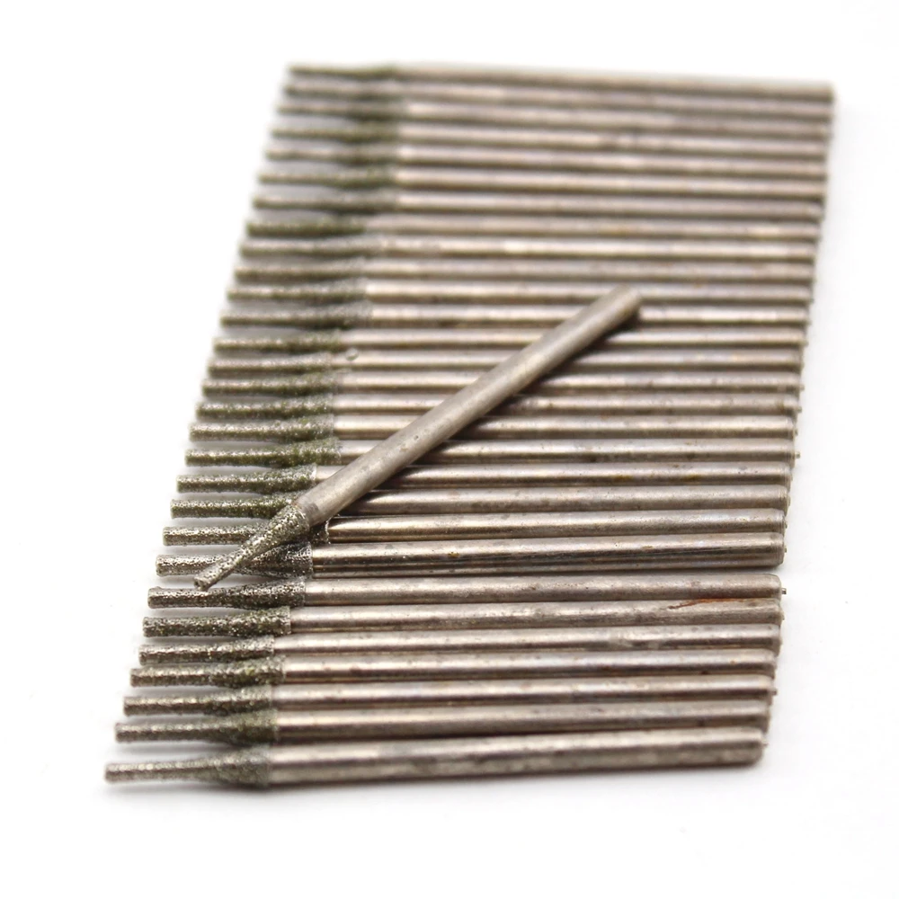 Lapidary Diamond Drill Bits Coated Small 30Pcs 0.4-2.0mm Carving Burrs Micro Masonry Drilling Jewelry Tools