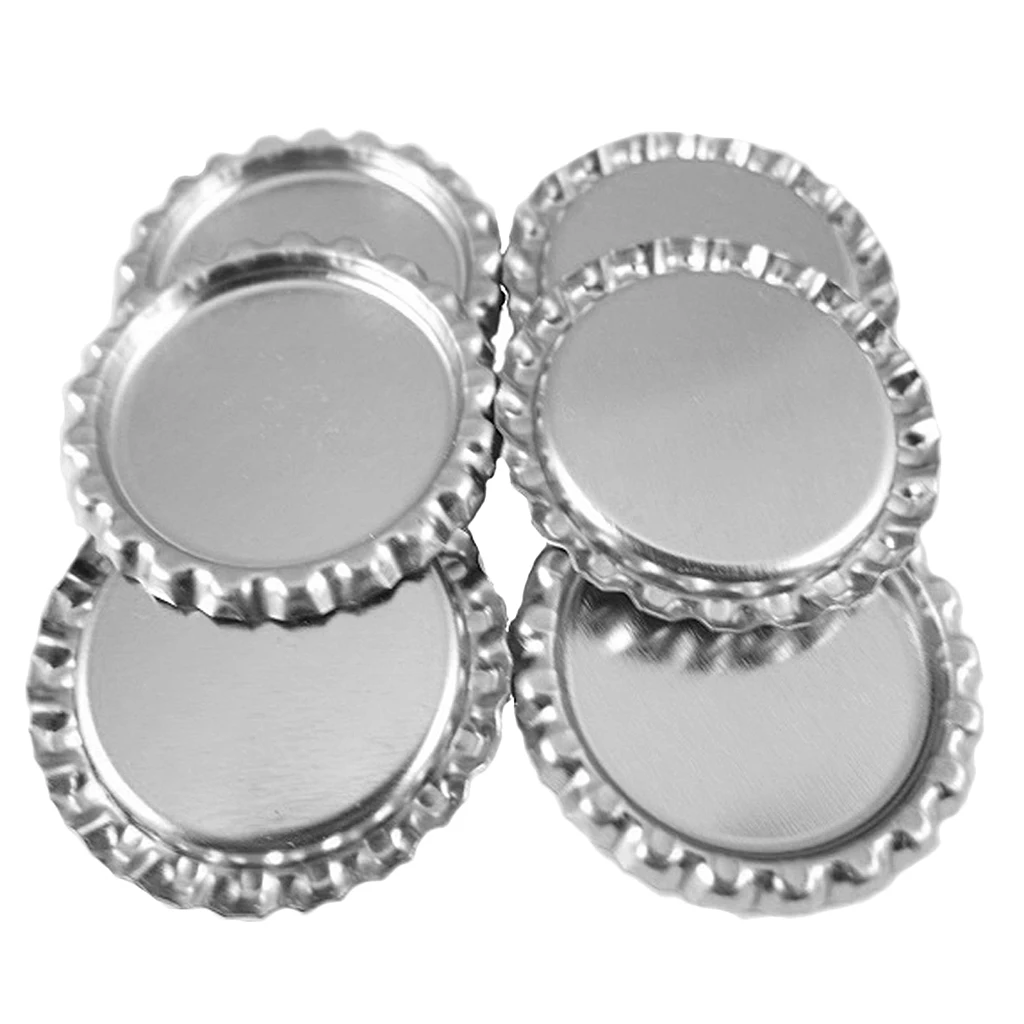 100 Flat Flattened Metal Bottle Cap Jewelry Craft Scrapbook DIY Chrome Silver 1\