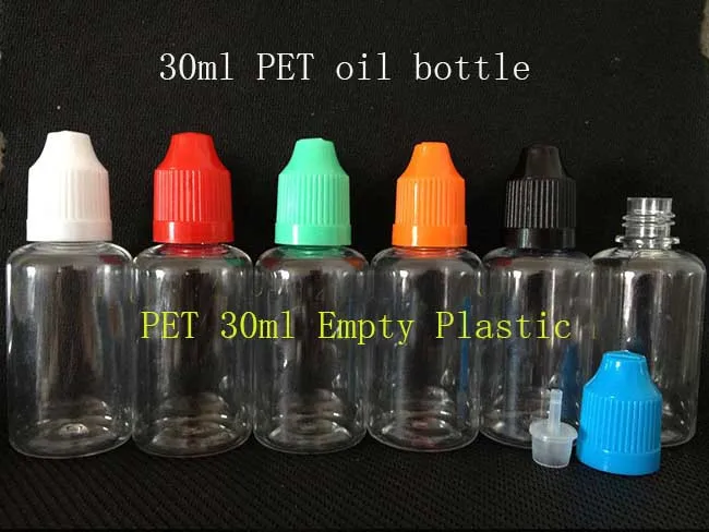 1000pcs Eye Liquid Bottle Empty Clear PET 30ml dropper bottle Plastic Dropper Bottles With Childproof Cap With Long Thin Tip