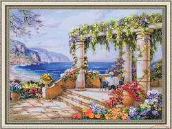 50x65 cm 3D Soddisfare il mare kit da ricamo a Nastri stain set pittura ricamo arte artigianale kit FAI DA TE fatti a mano decorazioni per la casa