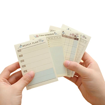 1pcs 메모 패드 귀여운 학교 사무용품 일일 주간 월간 계획 데스크 노트 패드 플래너 의제 체크리스트 스티커 메모 라벨
