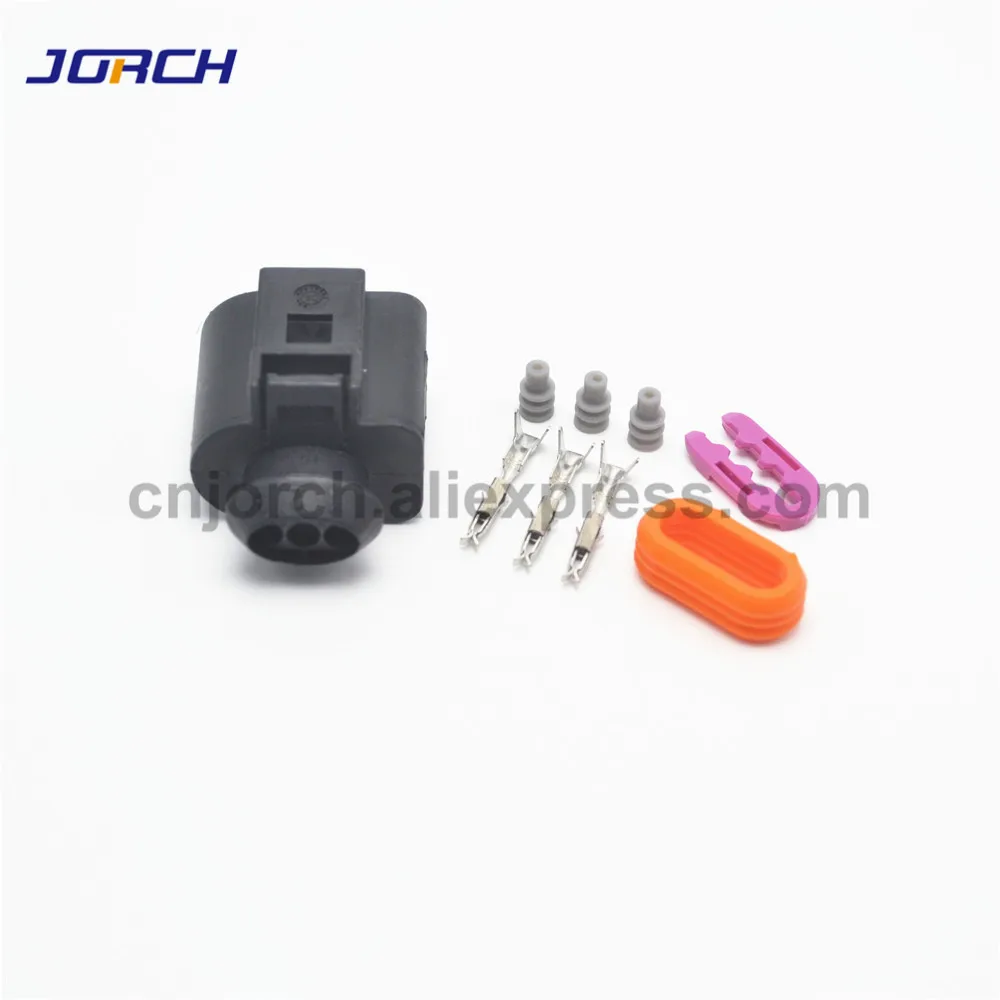 Free shipping 10sets 3pin 1.5mm 1J0973703 Camshaft Cam Sensor Pigtail Plug Connector for A4 A6 AVK 3.0 1J0 973 703