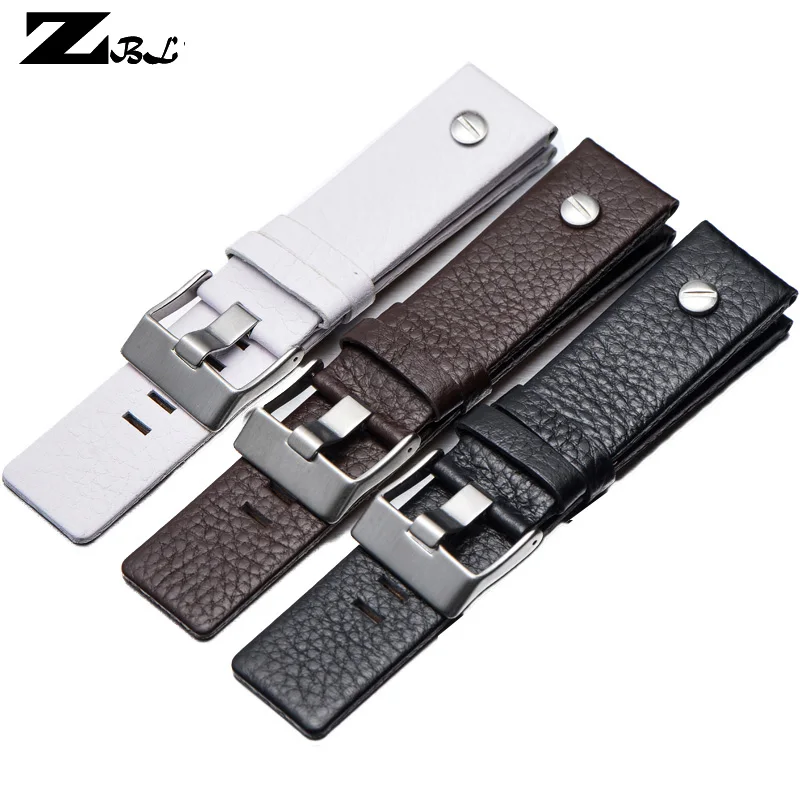 Genuine leather strap watchband 22 24 26 27 28 30mm Litchi grain for diesel DZ4316 DZ7395 DZ7305 Watch band watch bracelet