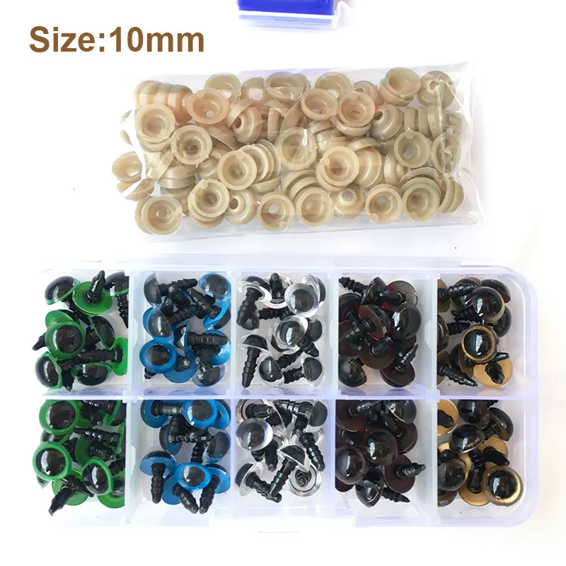 50 Pairs 10mm/12mm Mix Color Plastic Safety Eyes High quality Cute For Teddy Bear Stuffed Toys Snap Animal Dolls Gifts with Plug