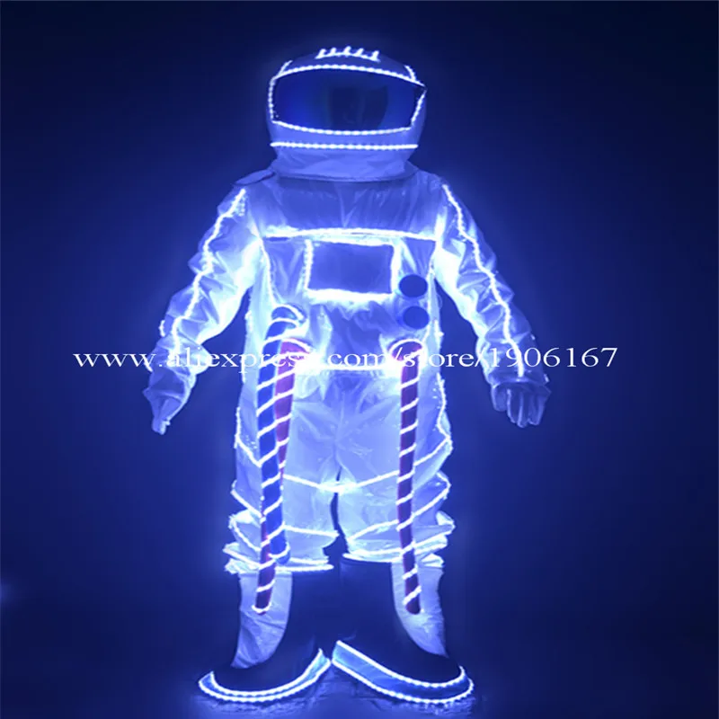 LED Astronaut Clothing Luminous Costumes LED Space Suits Clothes Stage Show Men led Lighting Dance Party Cosplay Clothes