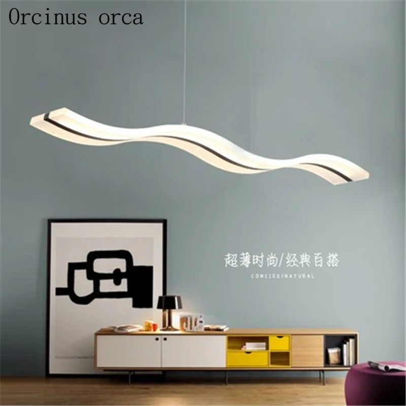 

Creative modern led dining room dining room chandelier personality simple atmospheric line lamps