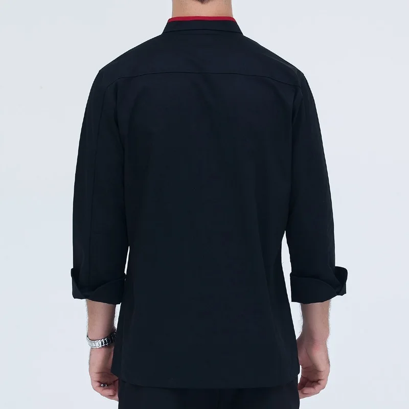 Uniforme de Chef d'hôtel pour adultes, veste de Chef à manches longues pour hommes, veste de Chef à la mode pour adultes, veste de cuisine de Restaurant occidental pour personnel B-6483