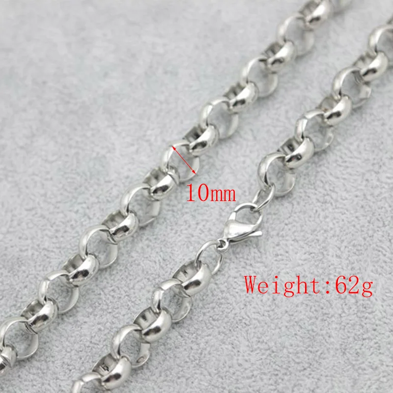 

5pcs New Pattern 316 Stainless Steel 24inch 10mm rolo necklace Chains for lockets Pendant Women Men