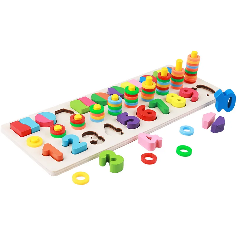 1pc Puzzle Board Game Set Colorful Learning Preschool Educatonal Alphabet Wooden Toys Puzzle Board for Kids Toddler Children