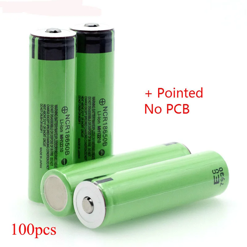 100price VariCore 18650 3.7 v 3400mah Lithium Rechargeable Battery NCR18650B with Pointed(No PCB) batteries